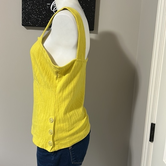 Anthropologie MAEVE Callie Yellow side button Tank Top Size M NEW - Picture 4 of 10